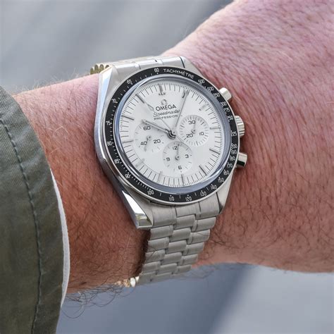 omega white watch|omega speedmaster white dial price.